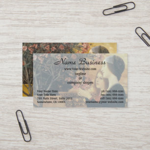 Klimt Two Girls with Oleander Art Nouveau Business Card