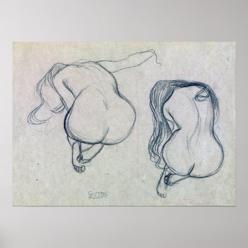 Klimt _ Two Studies Of A Seated Woman Poster