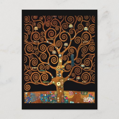 Klimt Under the Tree of Life Fine Art Holiday Postcard