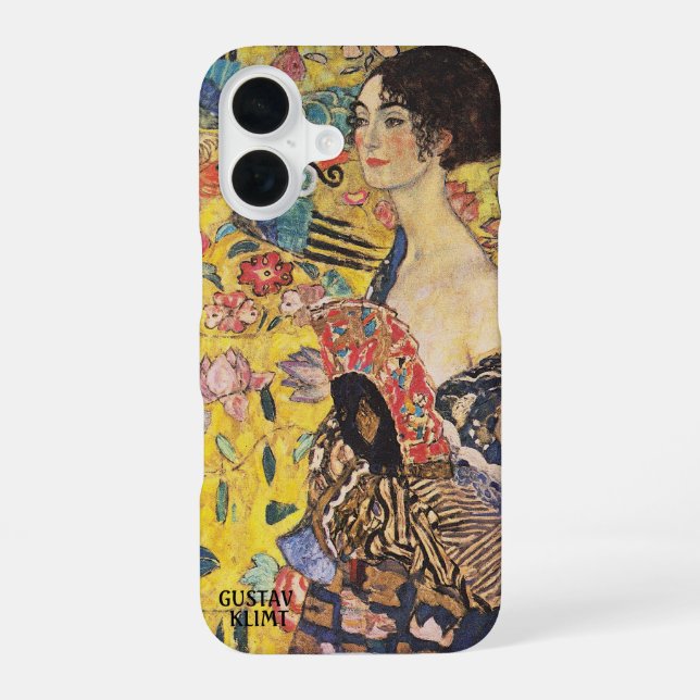 Klimt – Woman with a Fan – Personalized iPhone Case (Back)