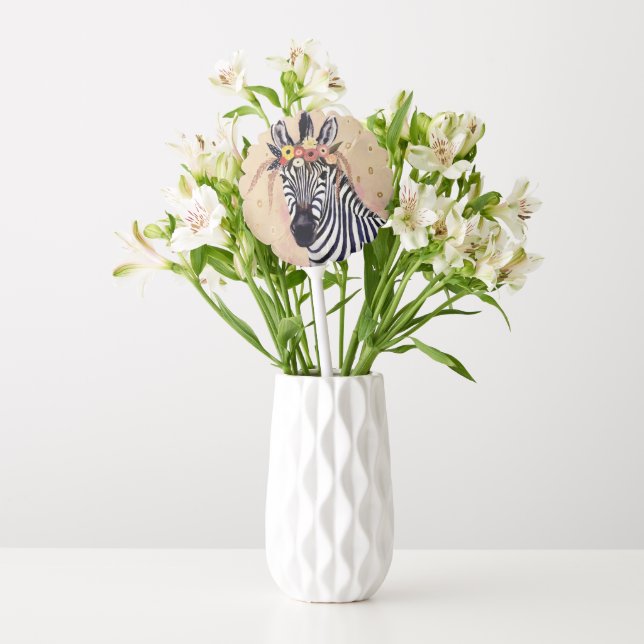 Klimt Zebra | Adorned In Flowers Balloon (Vase)