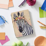 Klimt Zebra | Adorned In Flowers iPad Pro Cover<br><div class="desc">This print features a sweet zebra adorned in a crown of flowers | By Victoria Borges</div>