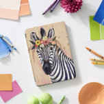 Klimt Zebra | Adorned In Flowers iPad Pro Cover<br><div class="desc">This print features a sweet zebra adorned in a crown of flowers | By Victoria Borges</div>