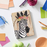 Klimt Zebra | Crown Of Flowers iPad Pro Cover<br><div class="desc">This print features a sweet zebra adorned in a crown of flowers | By Victoria Borges. Image ID: 128246GG</div>