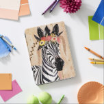 Klimt Zebra | Crown Of Flowers iPad Pro Cover<br><div class="desc">This print features a sweet zebra adorned in a crown of flowers | By Victoria Borges. Image ID: 128246GG</div>