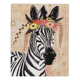 Klimt Zebra   Crown Of Flowers Jigsaw Puzzle