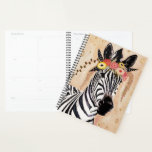 Klimt Zebra | Crown Of Flowers Planner<br><div class="desc">This print features a sweet zebra adorned in a crown of flowers | By Victoria Borges. Image ID: 128246GG</div>