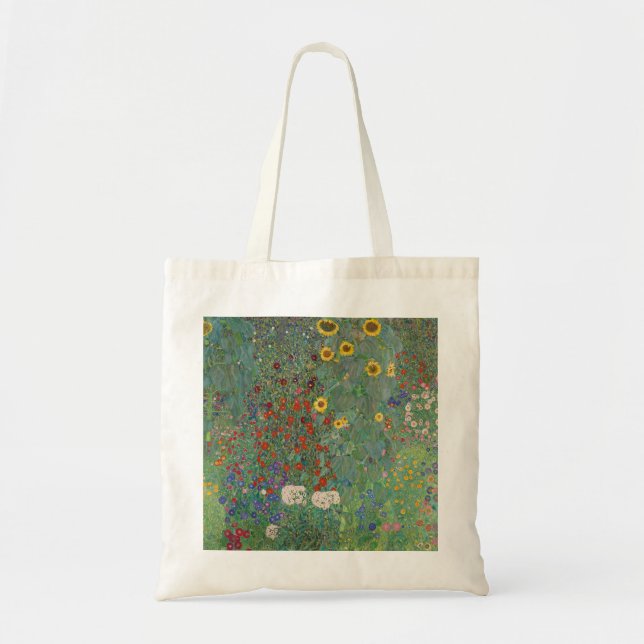 Klimt's Farm Garden with Sunflowers Tote Bag (Front)