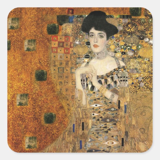 Klimt's Portrait of Adele Bloch-Bauer Square Sticker (Front)