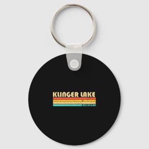 Klinger lake michigan funny fishing camping summer keychain