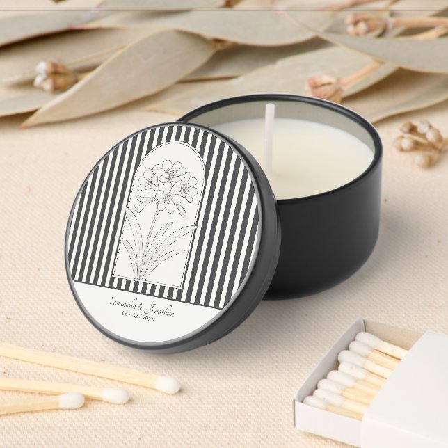 Klivia Elegant Flower Botanical Wedding Mini Candle Favors (Insitu)