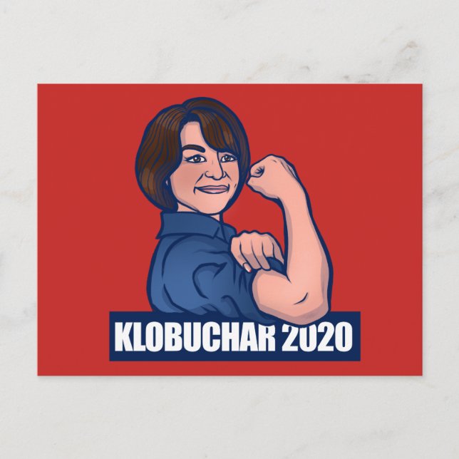 Klobuchar 2020 Rosie The Riveter Parody Democrat Postcard (Front)