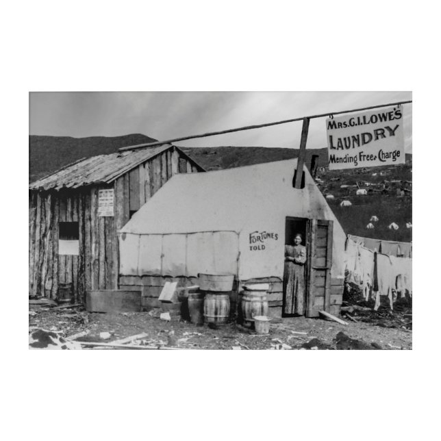 Klondike Gold Rush Laundry - Dawson City, c. 1899 Acrylic Print (Front)