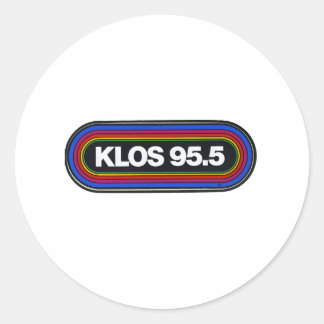Klos fm radio station vintage classic rock classic round sticker