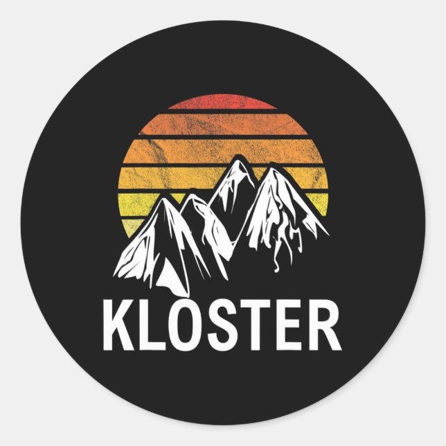 Kloster Swiss Alp Switzerland Ski Resort Snowboard Classic Round Sticker (Front)