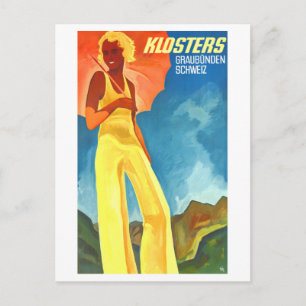 Klosters Graubunden Switzerland Vintage Postcard