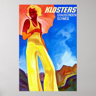 Klosters ~ Vintage Swiss Travel Poster