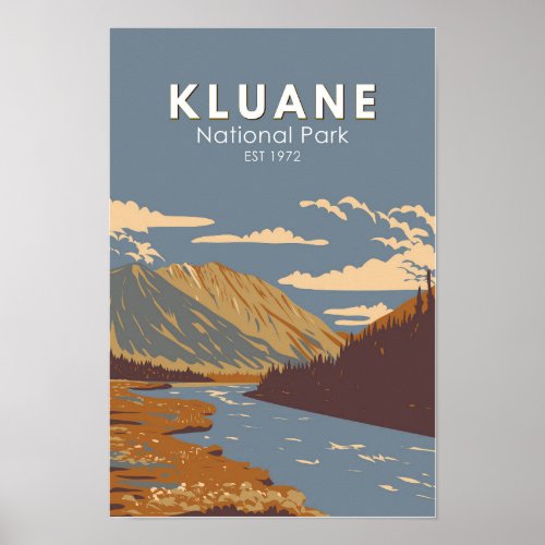 Kluane National Park Still Brook Canada Travel Art Poster