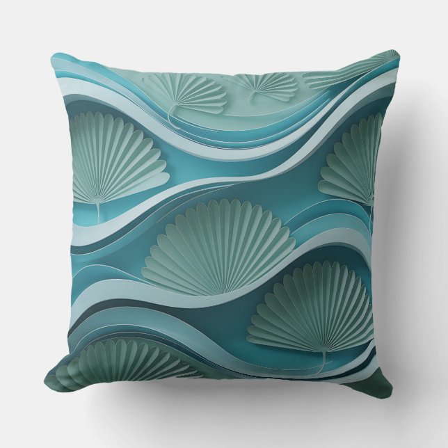 Klungkung Water Fan 3D Batik Motif Throw Pillow (Front)