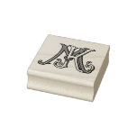 KM Initials MK Monogram Rubber Ink Stamp Wedding