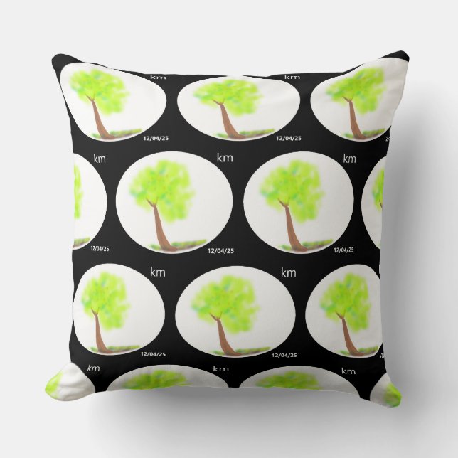 km tree painting pillow (Front)