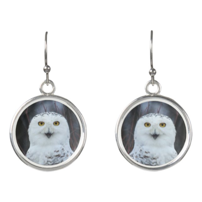 KMCphoto Snowy owl earrings (Front)