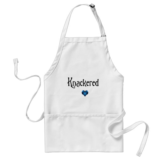 Knackered funny Scottish banter slang humour Adult Apron (Front)