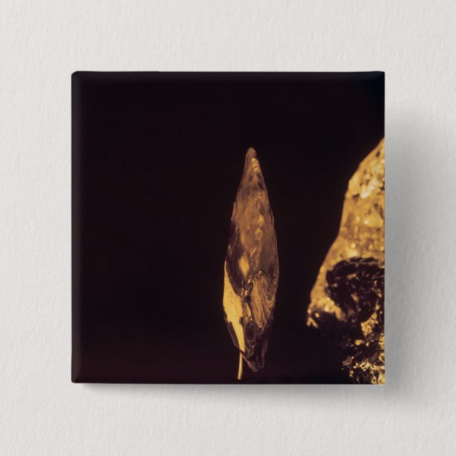 Knapped axe or spear head button (Front)