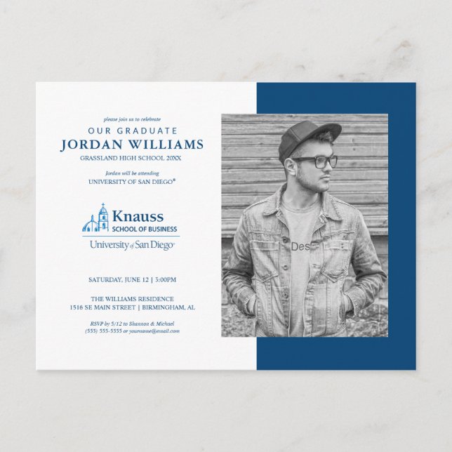 Knauss School of Business | Graduation Announcement Postcard (Front)