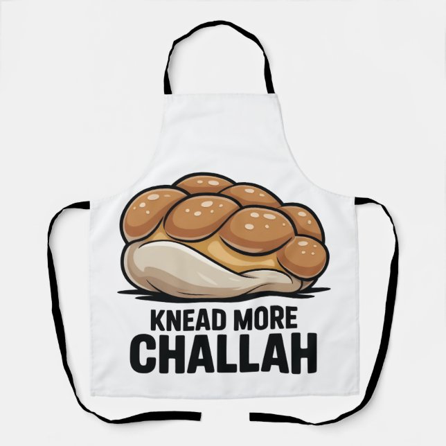 Knead More Challah Jewish Jew Baking Apron (Front)
