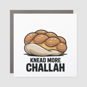 Knead More Challah Jewish Jew Baking Car Magnet