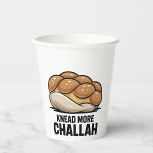 Knead More Challah Jewish Jew Baking Paper Cups