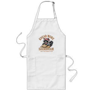 Knead More Sourdough Shirt, Funny Raccoon Baker Long Apron