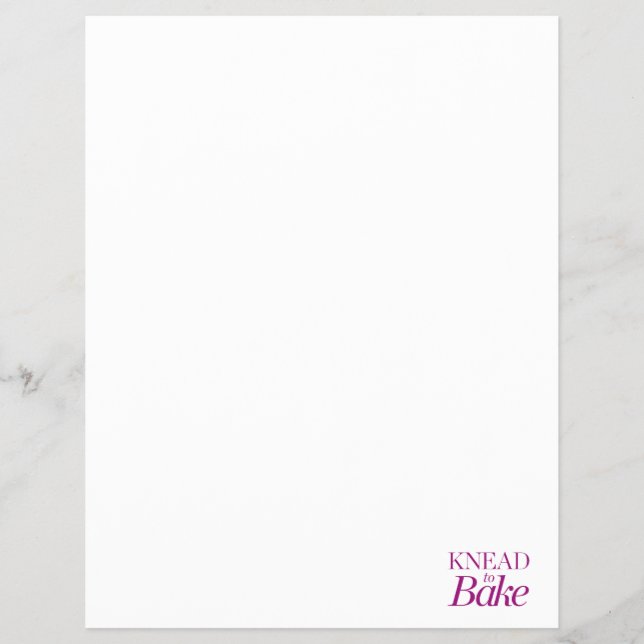 Knead To Bake Flyer (Front)