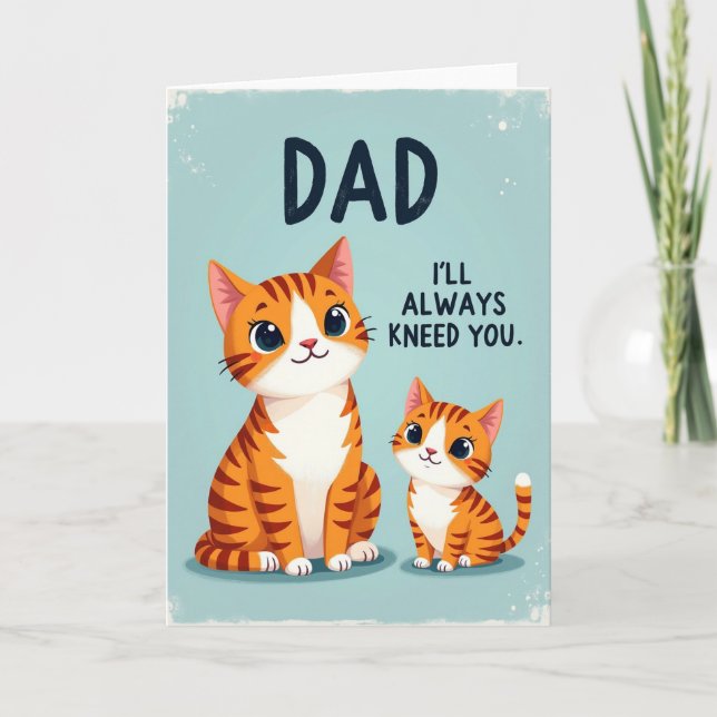 Kneading Cat Sweet Fathers Day Card (Front)