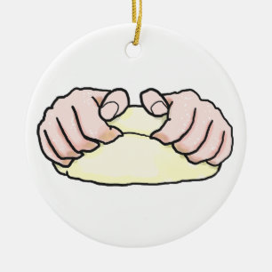 Kneading Dough Ceramic Ornament