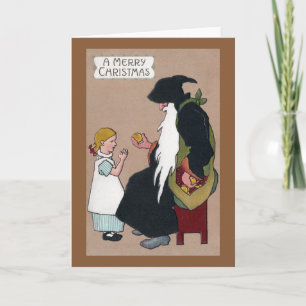Knecht Ruprecht Vintage German Christmas Folklore Holiday Card