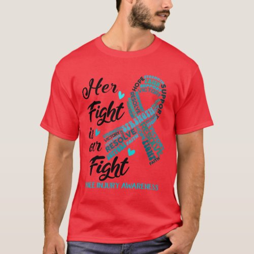 Knee Injury Awareness Her Fight is our Fight T_Shirt