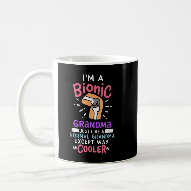 Knee Replacement Bionic Grandma After Surgery Gift Coffee Mug (Left)