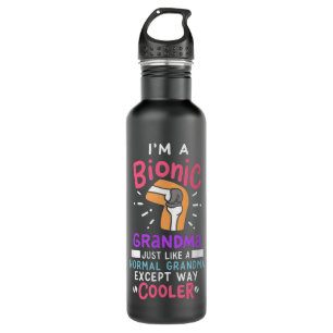 Knee Replacement Bionic Grandma After Surgery Gift Stainless Steel Water Bottle