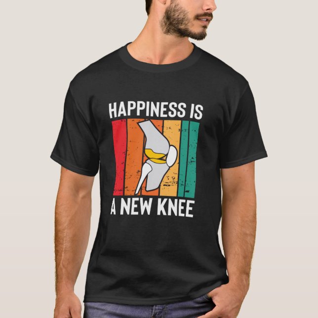 Knee Replacement Bionic Surgery ACL Funny Get Well T-Shirt (Front)