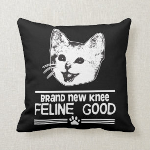 Knee Replacement Surgery Funny Cat Gift Throw Pillow
