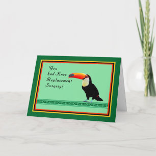 Knee Surgery Card with Toucan