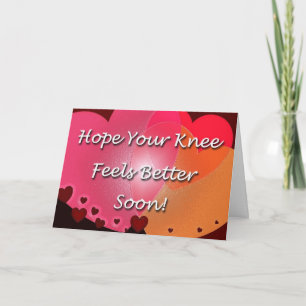 Knee Surgery Get Well Soon Hearts Card