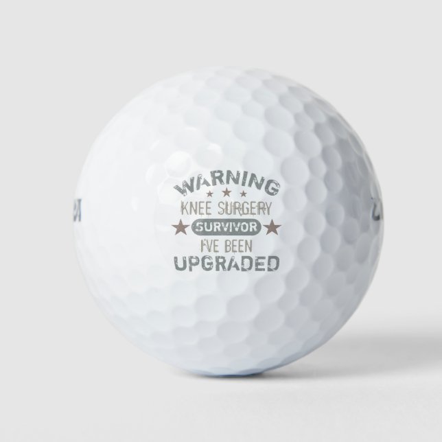 Knee Surgery Humor Upgraded Golf Balls (Front)