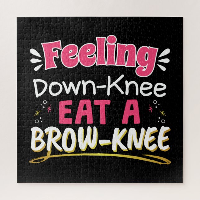 Knee Surgery Positivity Pun - Cute Brownie Jigsaw Puzzle (Vertical)