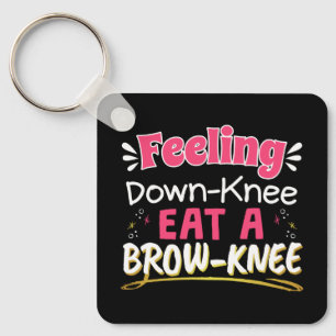Knee Surgery Positivity Pun - Cute Brownie Keychain
