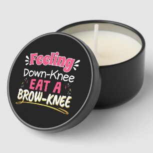 Knee Surgery Positivity Pun - Cute Brownie Mini Candle Favors
