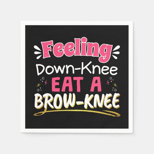 Knee Surgery Positivity Pun - Cute Brownie Napkins (Front)