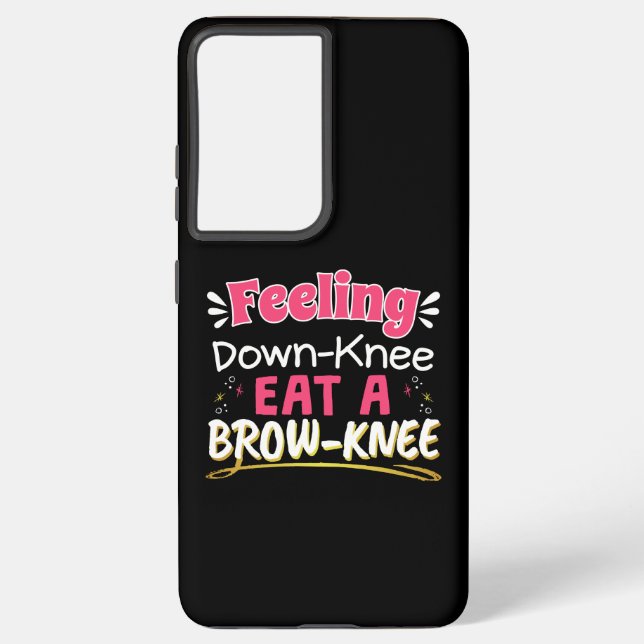 Knee Surgery Positivity Pun - Cute Brownie Samsung Galaxy Case (Back)